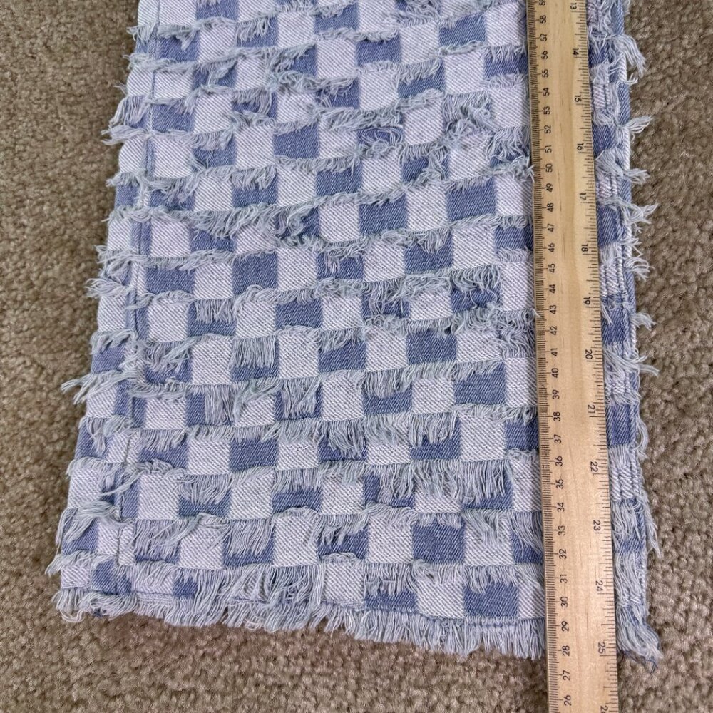 Two 2 Fly Womens Jeans Sz Small Blue White High Rise Bootcut Cropped 28x25 F041 - Picture 11 of 13